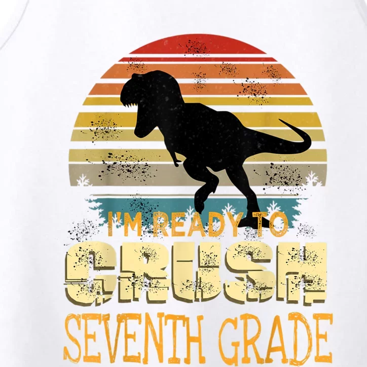 Ready Crush Seventh 7th Grade Dinosaur Back To School Boy Performance Tank