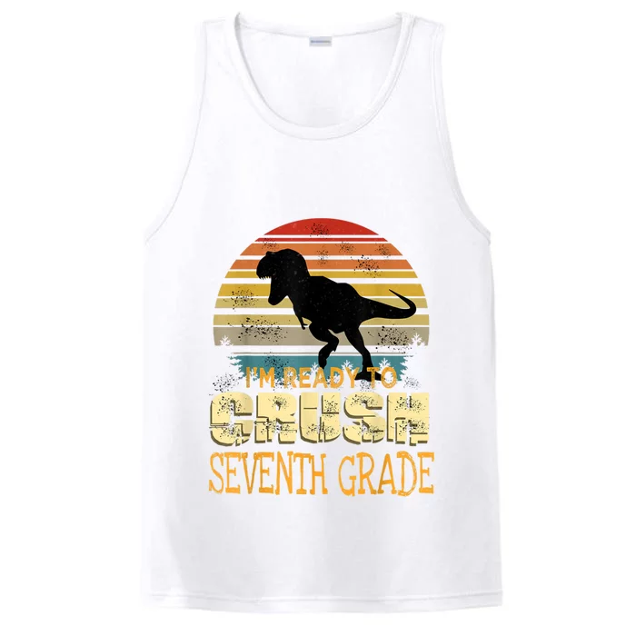 Ready Crush Seventh 7th Grade Dinosaur Back To School Boy Performance Tank