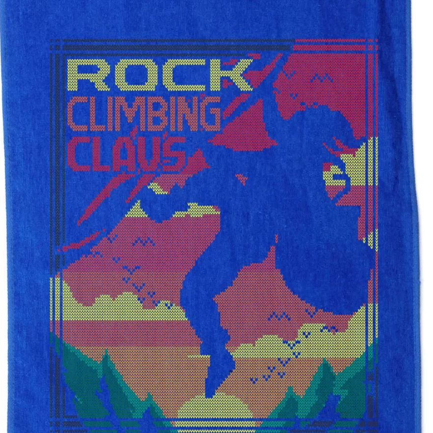 Rock Climbing Santa Claus Climber Ugly Christmas Sweater Gift Platinum Collection Golf Towel