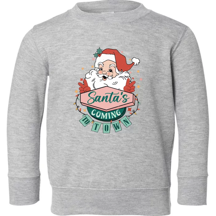 Retro Christmas Santa Baby Love Christmas Toddler Sweatshirt