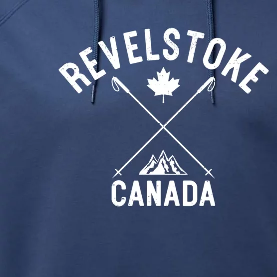 Revelstoke Canada Ski Gift Performance Fleece Hoodie