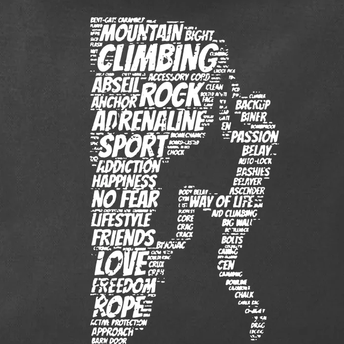 Rock Climbing Shape Typography Zip Tote Bag