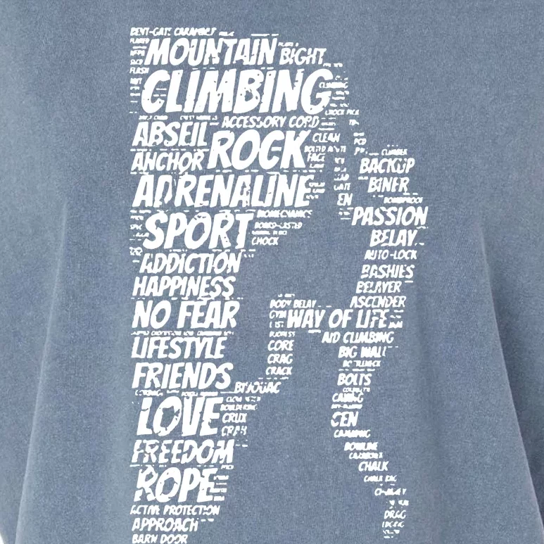 Rock Climbing Shape Typography Garment-Dyed Women's Muscle Tee