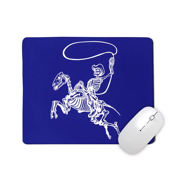 Retro Cow Skeleton Lassoing Western Country Horse Lovers Cute Gift Mousepad