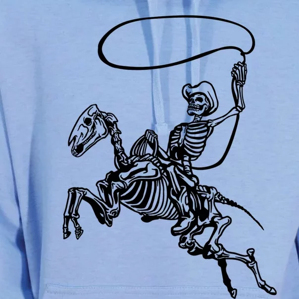 Retro Cow Skeleton Lassoing Western Country Horse Lovers Cute Gift Unisex Surf Hoodie