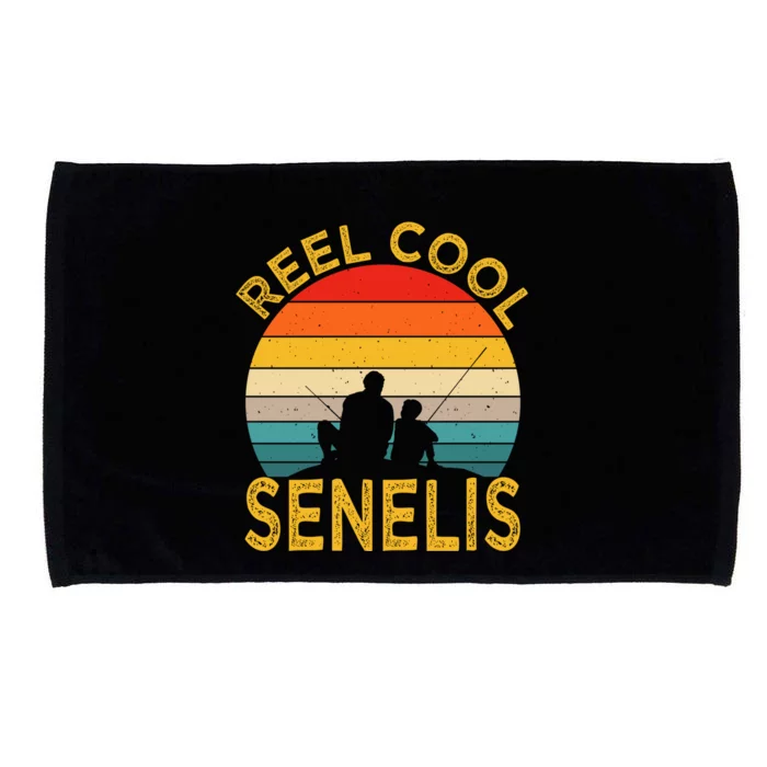 Reel Cool Senelis Fishing Daddy Vintage Grandpa Fathers Day Gift Microfiber Hand Towel