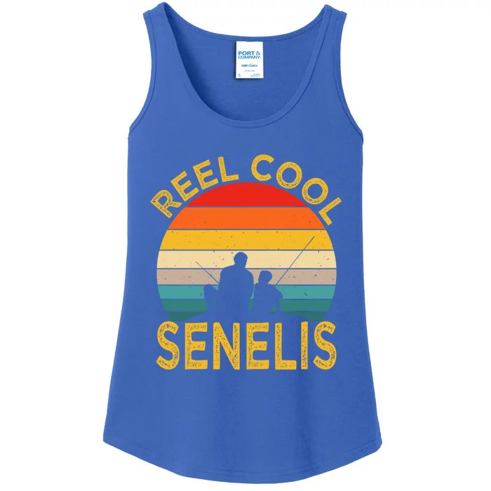 Reel Cool Senelis Fishing Daddy Vintage Grandpa Fathers Day Gift Ladies Essential Tank