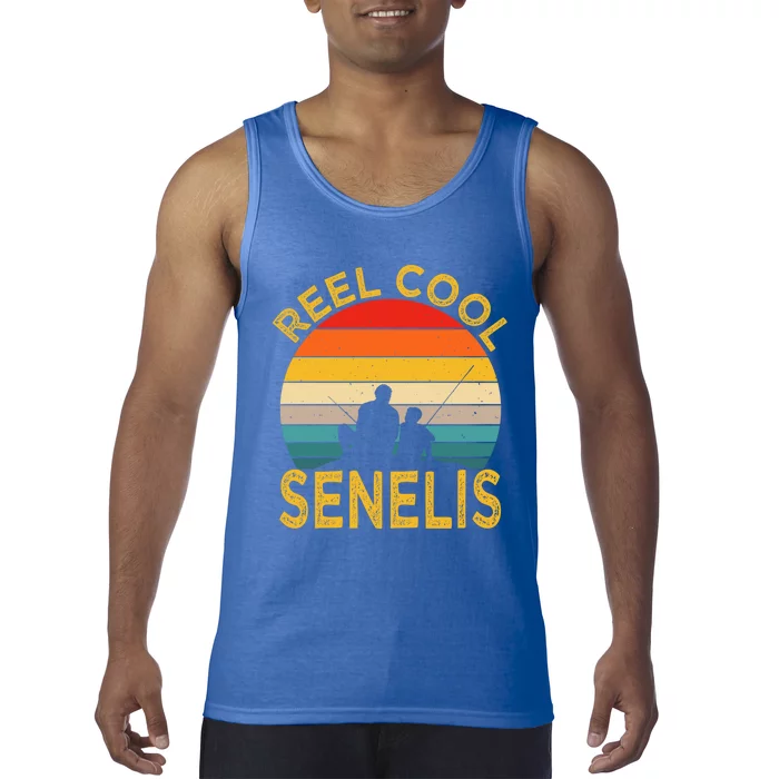 Reel Cool Senelis Fishing Daddy Vintage Grandpa Fathers Day Gift Tank Top