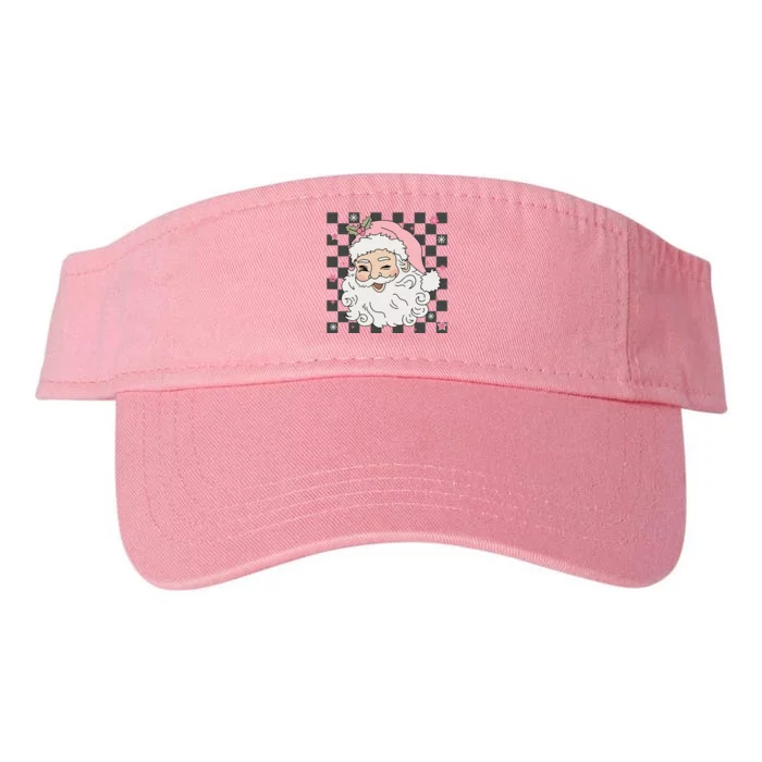 Retro Cute Santa Claus Pink Christmas Design Valucap Bio-Washed Visor