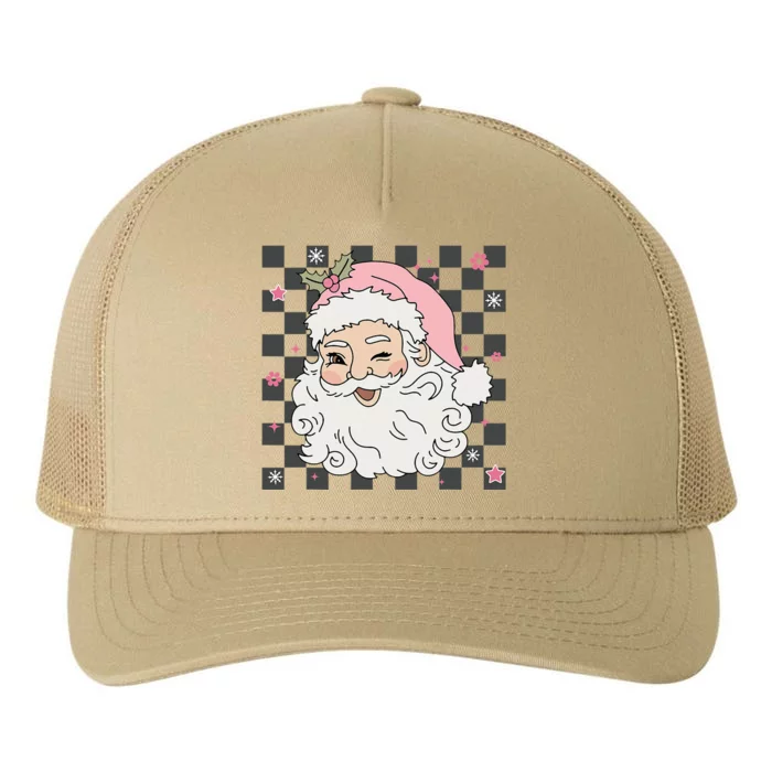 Retro Cute Santa Claus Pink Christmas Design Yupoong Adult 5-Panel Trucker Hat