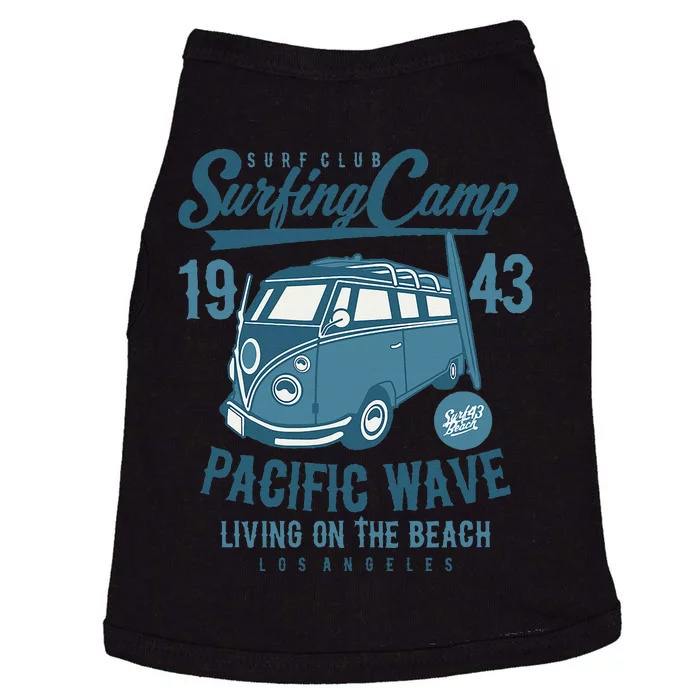 Retro California Surf Vintage Pacific Beach Long Board Wave Doggie Tank