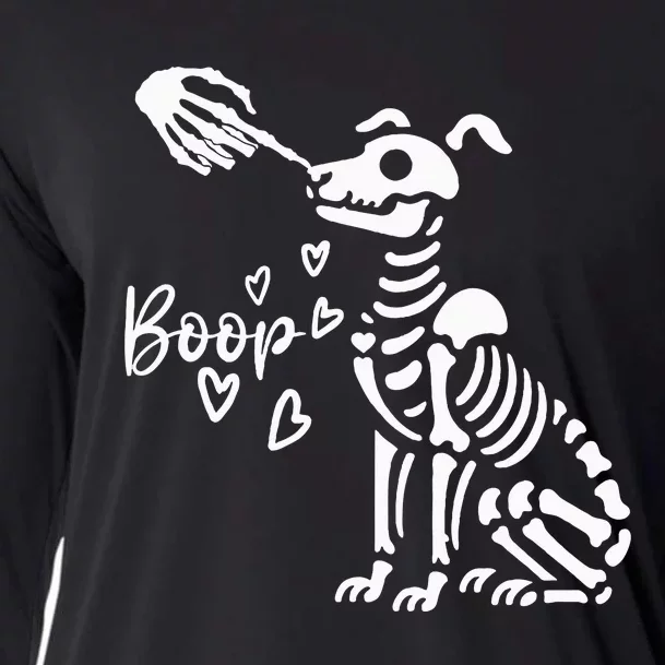 Retro Cute Skeleton Hand Boop Dog Cooling Performance Long Sleeve Crew