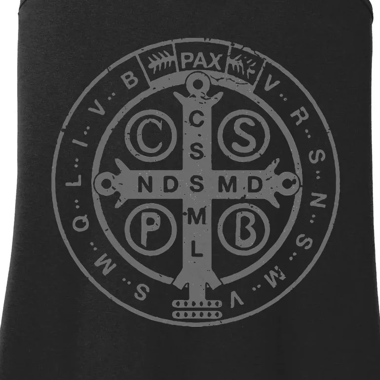 Religious Catholic St. Benedict Medal Christian Ladies Essential Tank