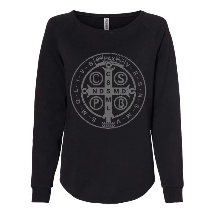 Religious Catholic St. Benedict Medal Christian Womens California Wash Sweatshirt