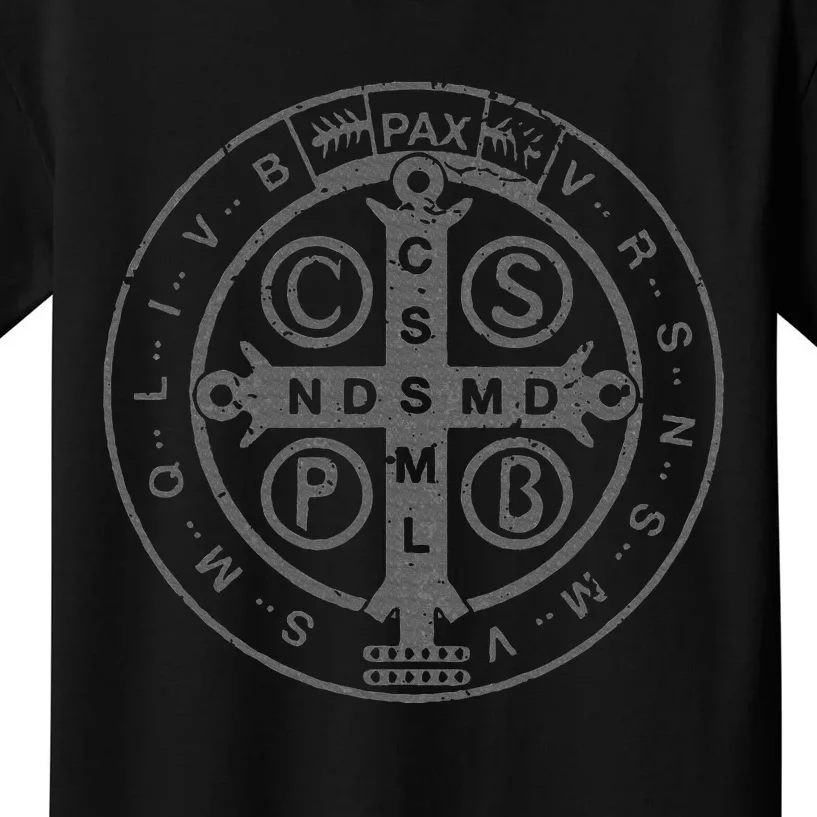 Religious Catholic St. Benedict Medal Christian Kids T-Shirt