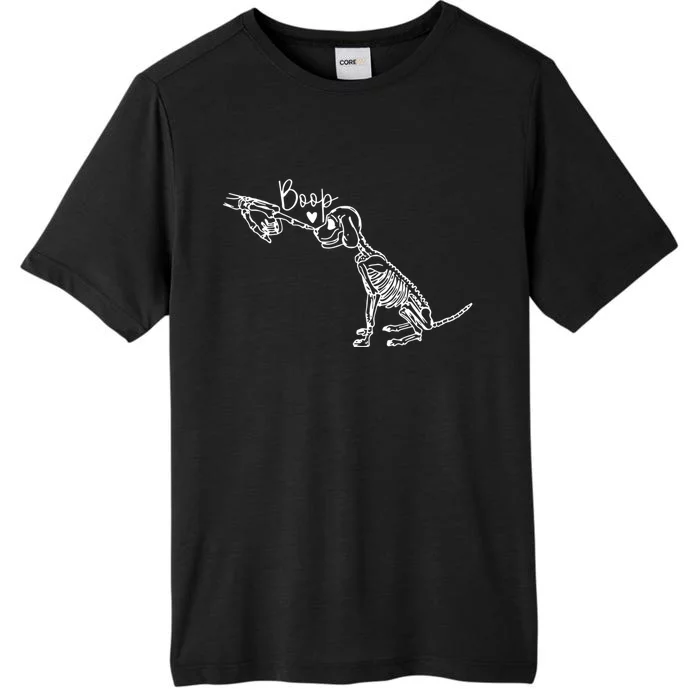 Retro Cute Skeleton Hand Boop Dog Funny Halloween ChromaSoft Performance T-Shirt