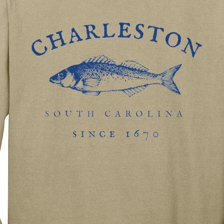 Retro Charleston South Carolina Fishing Long Sleeve Shirt