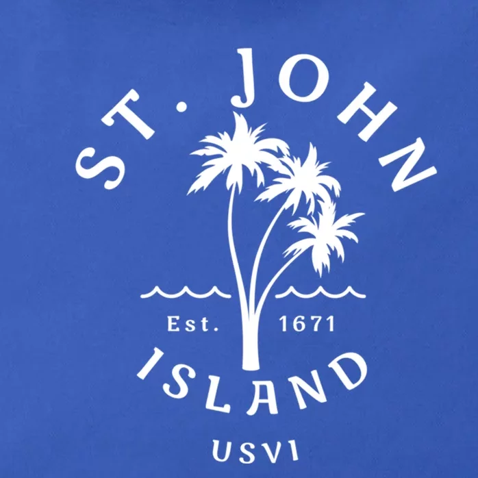 Retro Cool St John Usvi Beach Palm Tree Novelty Souvenir Gift Zip Tote Bag