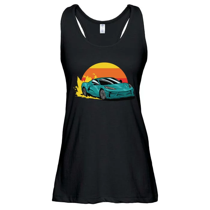 Race Car Sunset Ladies Essential Flowy Tank