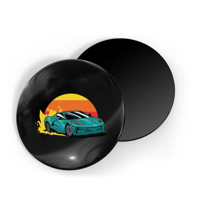 Race Car Sunset Magnet