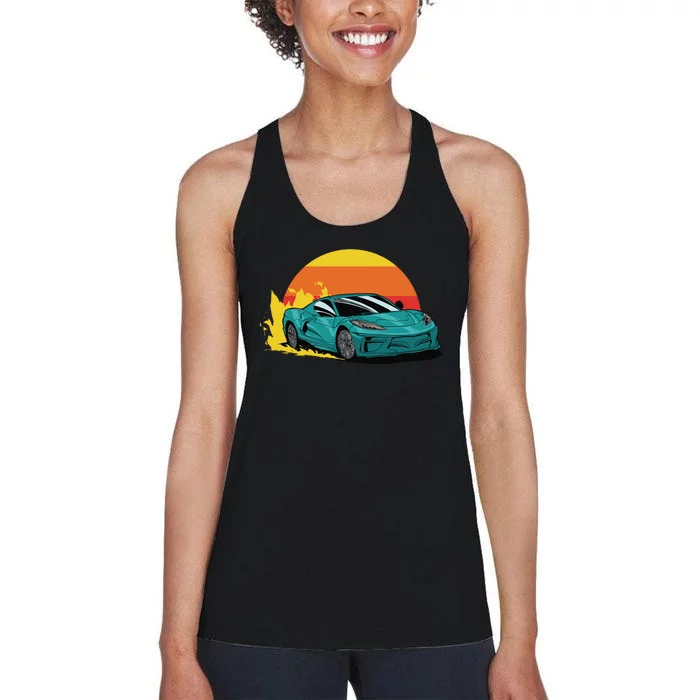 Race Car Sunset Women's Racerback Tank