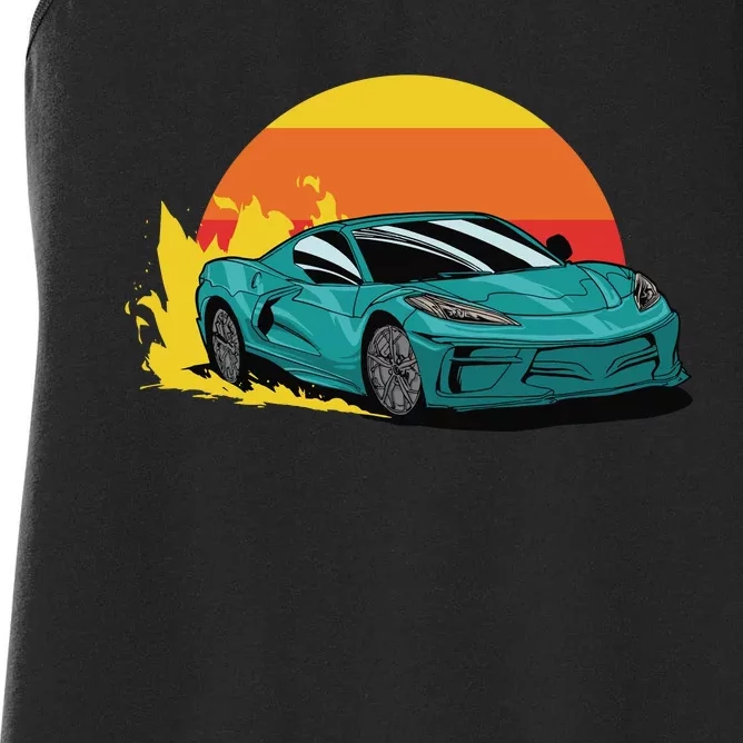 Race Car Sunset Women's Racerback Tank