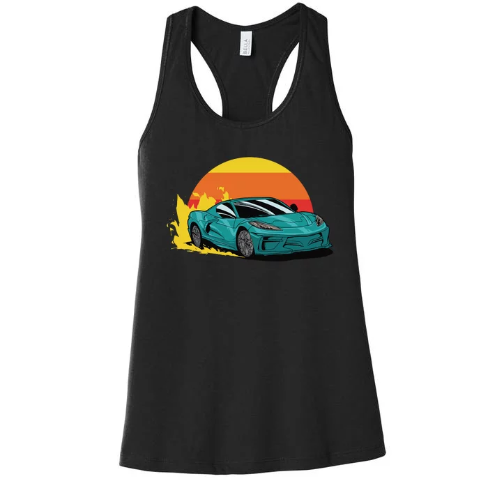 Race Car Sunset Women's Racerback Tank