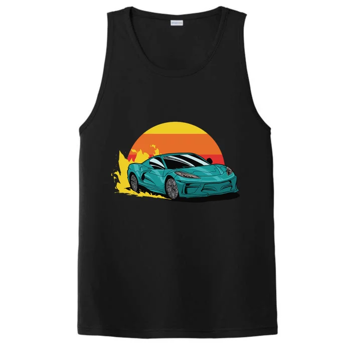 Race Car Sunset Performance Tank