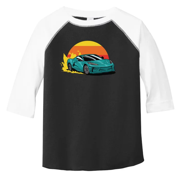 Race Car Sunset Toddler Fine Jersey T-Shirt