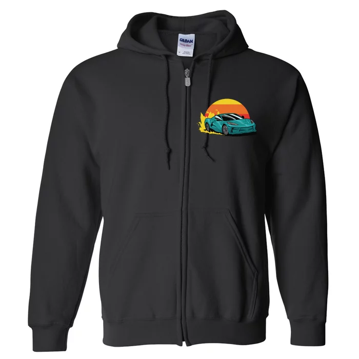 Race Car Sunset Full Zip Hoodie