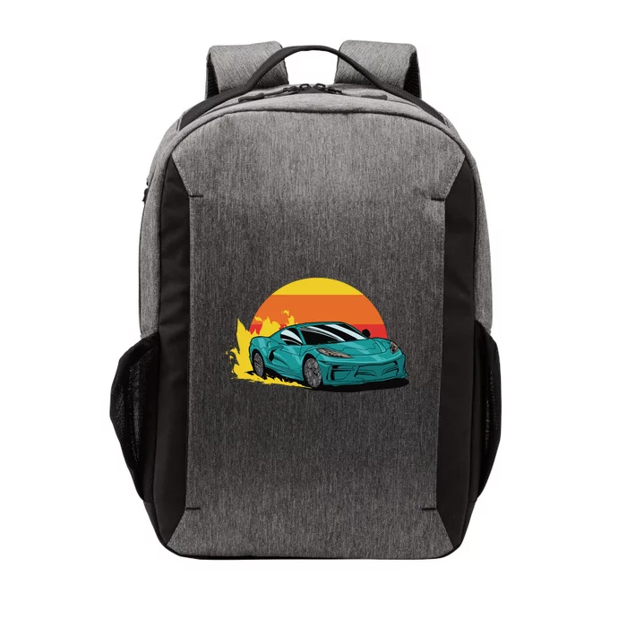 Race Car Sunset Vector Backpack