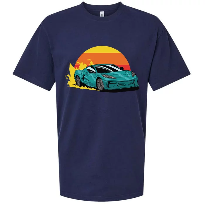 Race Car Sunset Sueded Cloud Jersey T-Shirt