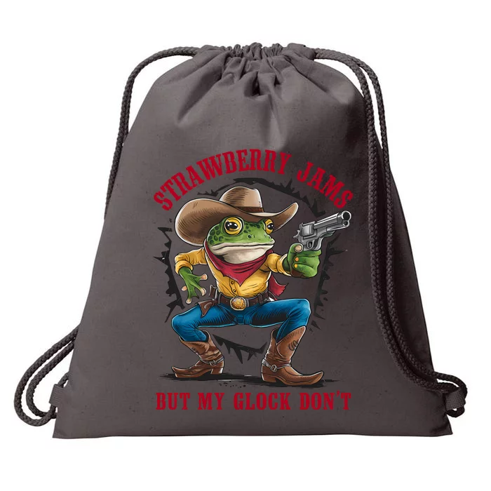 Retro Cowboy Strawberry Jams But My Drawstring Bag