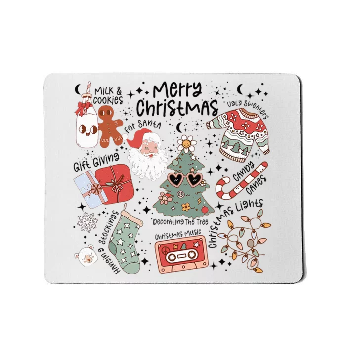 Retro Christmas Santa Claus Cookie Ugly Christmas Sweaters Mousepad