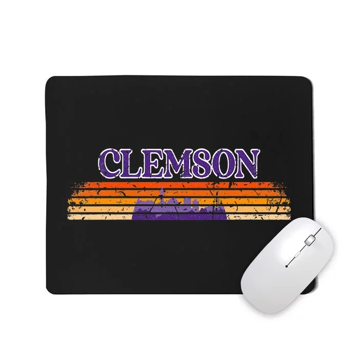 Retro Clemson SC 80s Grunge Vintage Mousepad