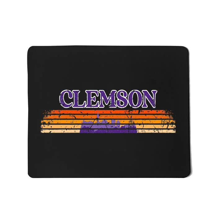 Retro Clemson SC 80s Grunge Vintage Mousepad