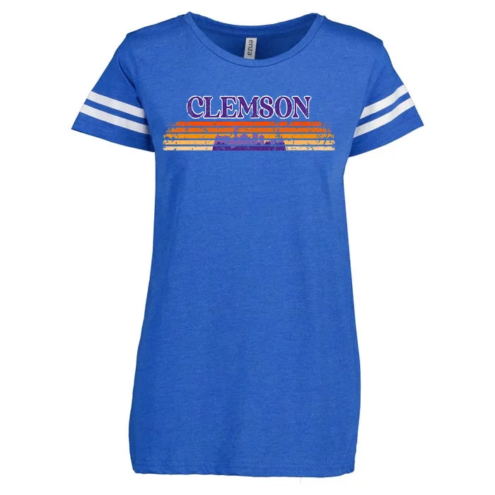 Retro Clemson SC 80s Grunge Vintage Enza Ladies Jersey Football T-Shirt