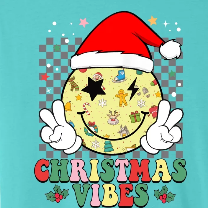 Retro Cute Santa Claus Smile Face Christmas Vibes Xmas Gift ChromaSoft Performance T-Shirt