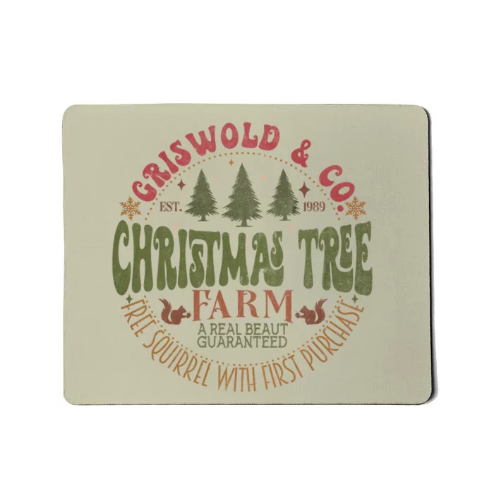 Retro Christmas Tree Farm Funny Holiday Vibes Mousepad