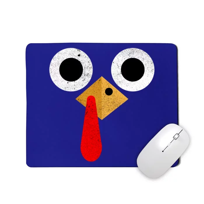 Retro Cute Turkey Face Thanksgiving Costume Gift Mousepad