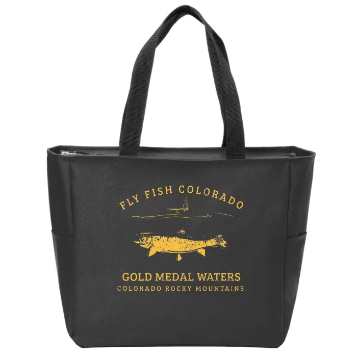 Retrostyle Colorado Trout Fly Fishing Zip Tote Bag