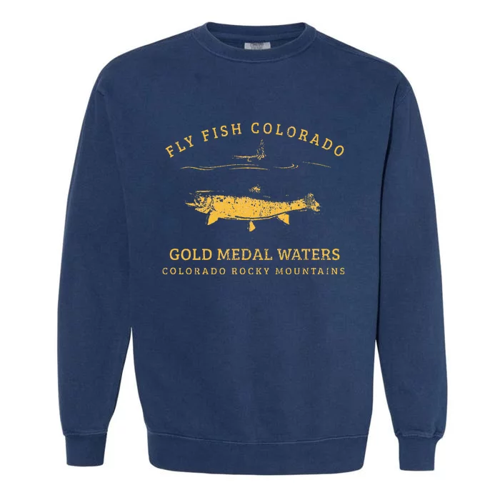 Retrostyle Colorado Trout Fly Fishing Garment-Dyed Sweatshirt