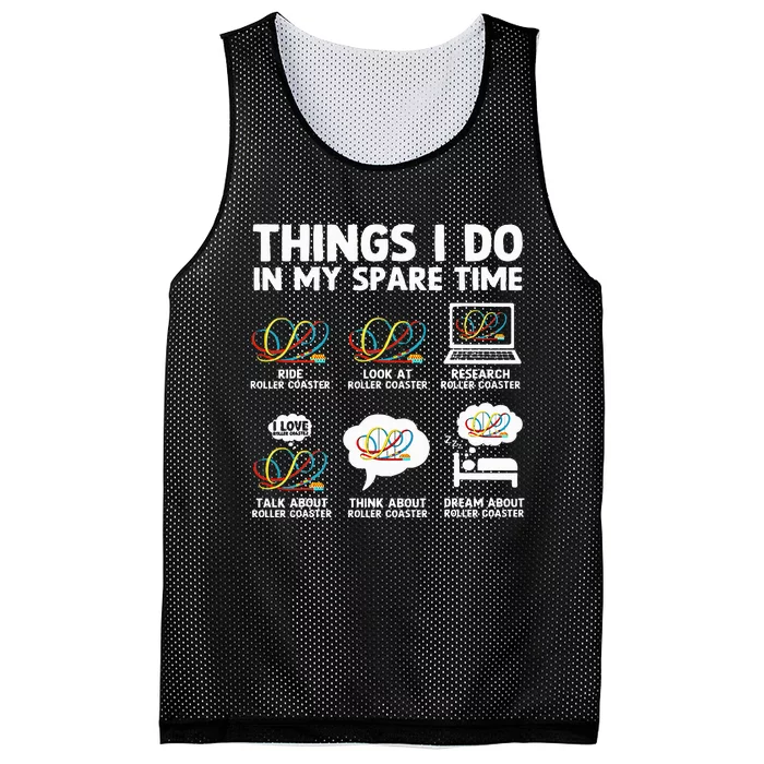 Roller Coaster Things I Do In My Spare Time Roller Coaster Mesh Reversible Basketball Jersey Tank