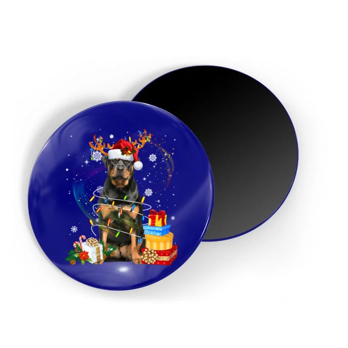 Rottweiler Christmas Tree Light Pajama Dog Xmas Gift Magnet