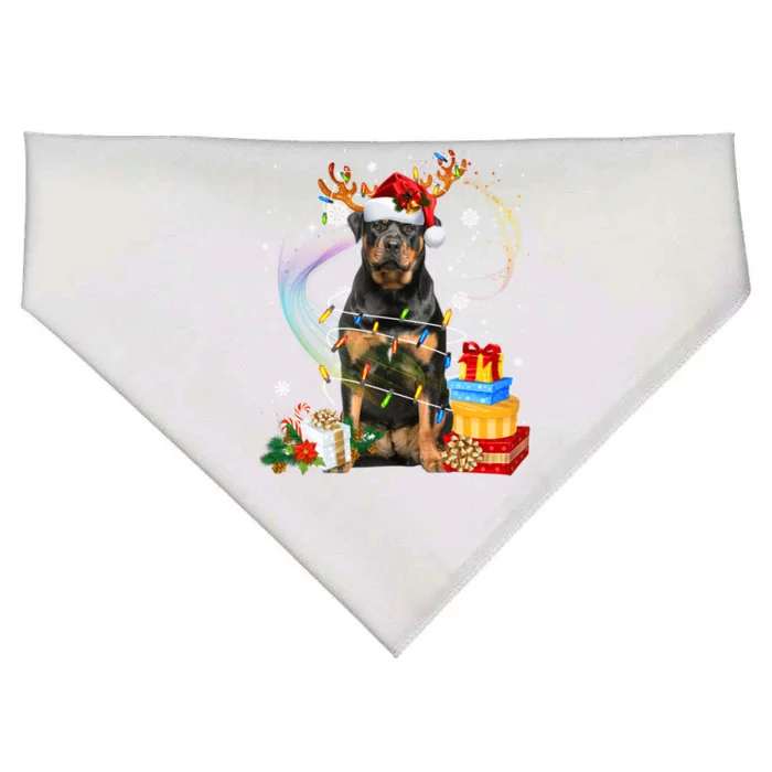 Rottweiler Christmas Tree Light Pajama Dog Xmas Gift USA-Made Doggie Bandana