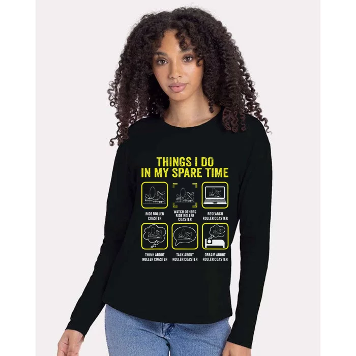 Roller Coaster Things I Do In My Spare Time Rollercoaster Womens Cotton Relaxed Long Sleeve T-Shirt