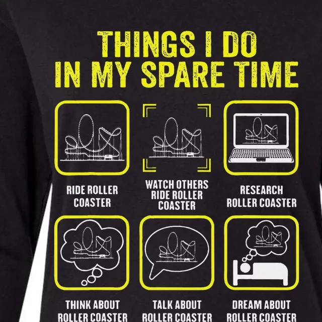 Roller Coaster Things I Do In My Spare Time Rollercoaster Womens Cotton Relaxed Long Sleeve T-Shirt