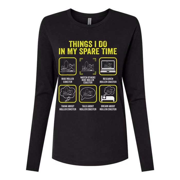 Roller Coaster Things I Do In My Spare Time Rollercoaster Womens Cotton Relaxed Long Sleeve T-Shirt