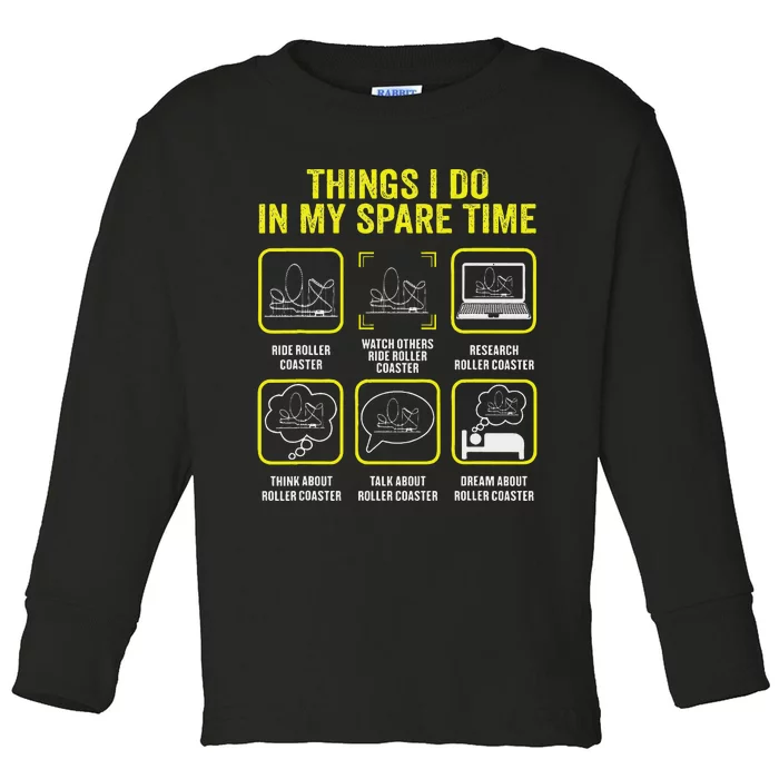 Roller Coaster Things I Do In My Spare Time Rollercoaster Toddler Long Sleeve Shirt