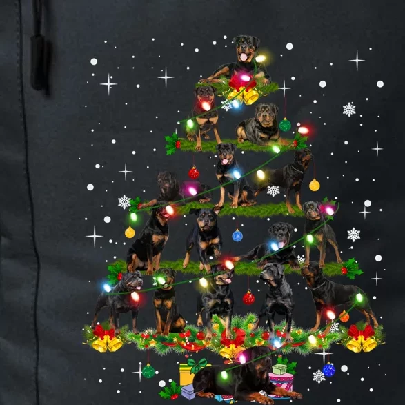 Rottweiler Christmas Tree Lights Sweater Xmas Dog Lover Funny Gift Daily Commute Backpack